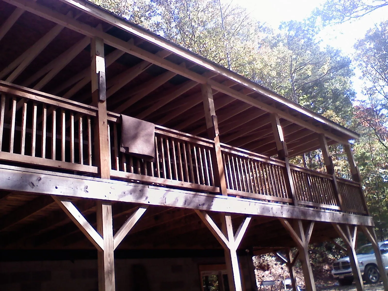Timber framing under a new elevated porch and deck — Roof Leak Repair in Melfa by Roofing Brothers